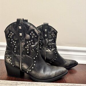 Studded Black Western Boots